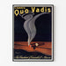 Vintage Quo Vadis Cigars advertising poster, displayed in a slim frame on a light wall.