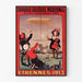 Vintage advertisement Grandes Galeries modernes, Agen poster in a thin frame on a light wall.