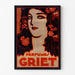 Vintage advertising poster Perfumes Griet, shown in a slim frame on a light wall.
