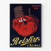 Vintage Relskyr advertisement poster - 1° Kumel, displayed in a slim frame on a light wall.