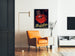 Vintage advertising poster Relskyr - 1° Kumel, framed in a living room with an orange armchair and a floor lamp.