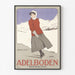Vintage Switzerland – Adelboden – Carlo Pellegrini, 1905, displayed in a slim frame on a light wall.