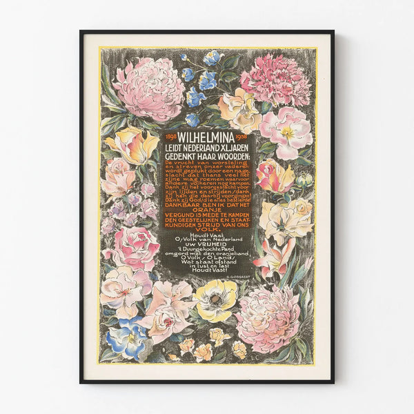 Commemorative poster of the 40th anniversary of Queen Wilhelmina's reign