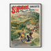 Vintage tourist poster – Saint-Honoré-les-Bains, thermal waters, displayed in a thin frame on a light wall.