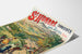 Vintage tourist poster – Saint-Honoré-les-Bains, thermal waters, shown on a curved sheet, perspective view.