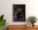 Vintage travel poster – Vichy, PLM, framed above a wooden dresser between plants.