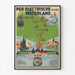 Vintage travel poster – Waterland, electric tram, shown in a thin frame on a light wall.