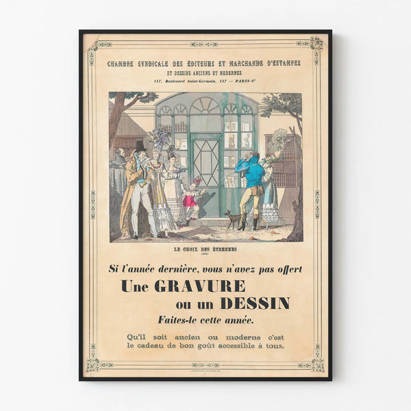 Vintage Poster of the Chamber of Commerce - Engravings and Decorative Art Drawings