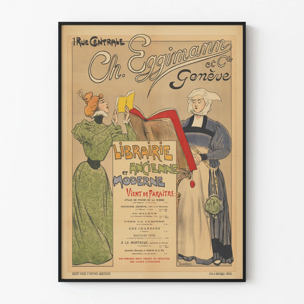Vintage poster of Ch. Eggimann bookstore Geneva