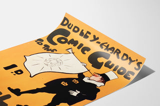 Vintage poster Dudley Hardy, Comic Guide, shown on a curved sheet, perspective view.