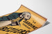 Vintage poster La Sardine française, Béziers, shown on a curled sheet, perspective view.
