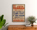 Vintage Le Merlerault poster, village fête, framed above a wooden dresser, between plants.