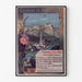 Vintage Lourdes seaside poster, displayed in a slim frame on a light wall.