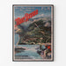 Vintage Mont-Revard poster, rack railway, displayed in a thin frame on a light wall.