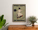 Vintage poster Oh! Susannah!, Royalty Theatre, framed above a wooden dresser, flanked by plants.