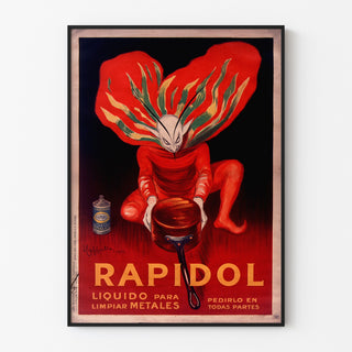 Vintage Rapidol poster, displayed in a slim frame on a light wall.