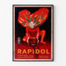 Vintage Rapidol poster, displayed in a slim frame on a light wall.