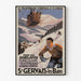Vintage Saint-Gervais, Mont-d’Arbois poster, displayed in a thin frame on a light wall.