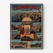 Vintage Thonon-les-Bains poster, displayed in a thin frame on a light wall.