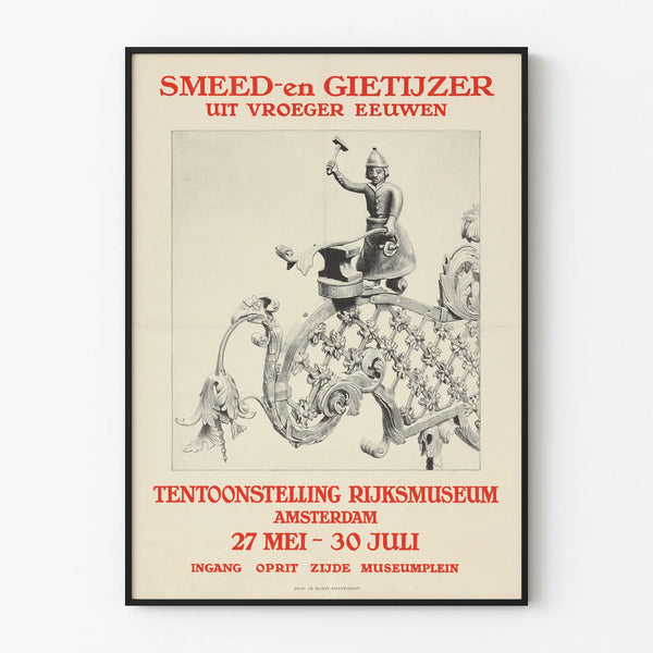 Vintage poster for the wrought iron exhibition at Rijksmuseum Amsterdam