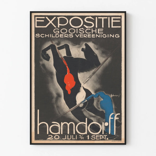 Vintage poster for the artistic exhibition Gooische Schilders Vereeniging Hamdorff