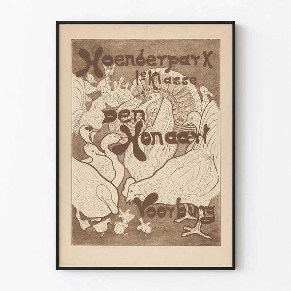Vintage Poster Hoenderpark Voorburg - Animal Wall Decoration