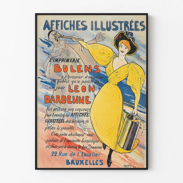 Vintage illustrated poster for wall decoration - Bulens Printing House Brussels