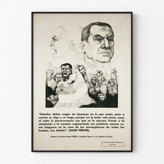 Typographic Poster of the Graphic Federation of Buenos Aires 1973 with quote from Juan Perón