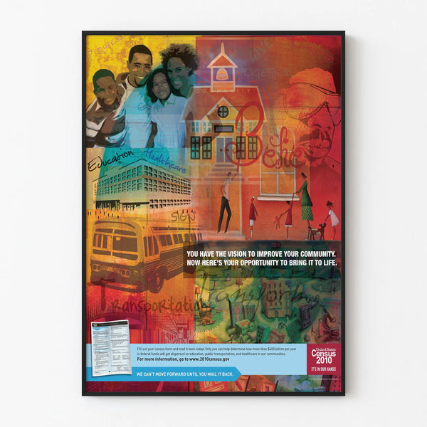 African American Community Action Poster - Vision and Commitment