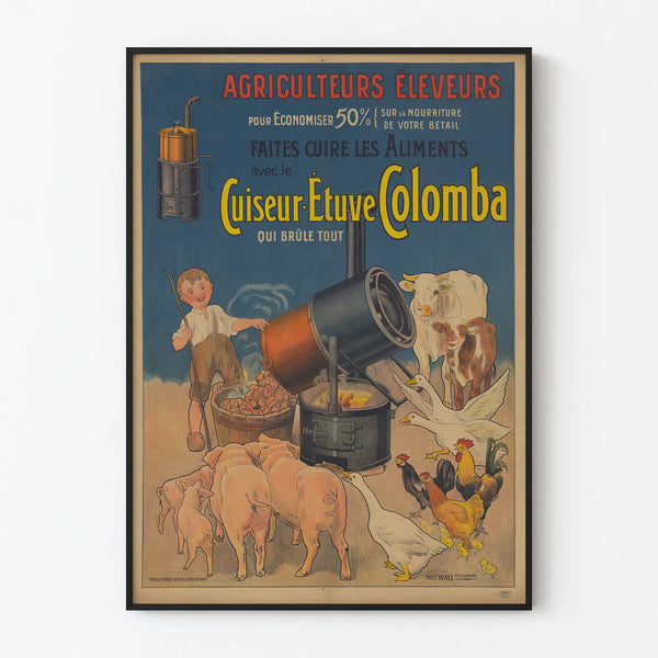 Vintage poster of the Colomba steamer for agriculture and livestock