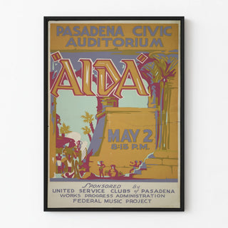Vintage poster Aida - Pasadena Civic Auditorium