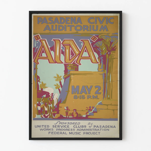 Vintage poster Aida - Pasadena Civic Auditorium