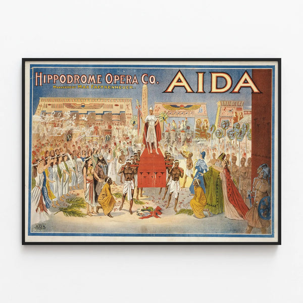 Vintage Poster Aida - Theater and Opera Wall Decoration Artem Legrand — framed artwork on a wall