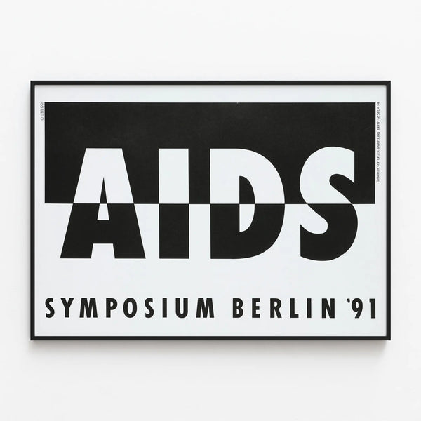 Poster Symposium AIDS Berlin 1991 - Graphic wall decoration — framed artwork on a wall