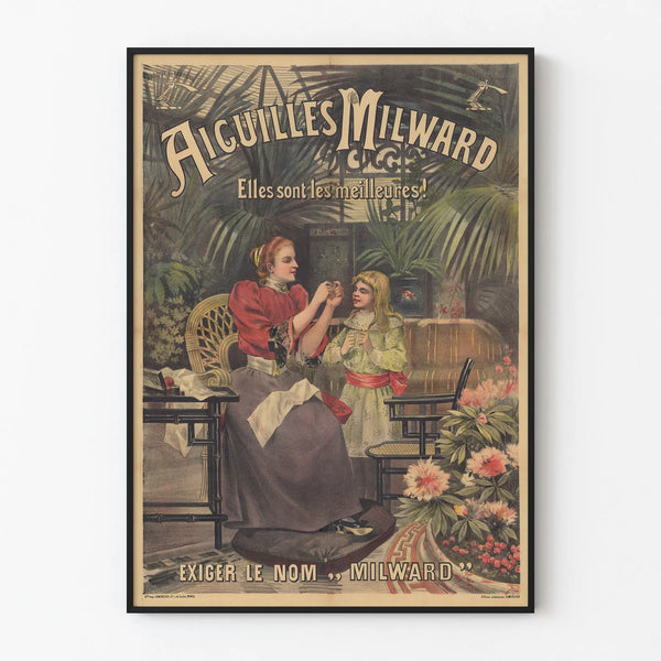 Vintage poster Aiguilles Milward handcrafted wall decoration