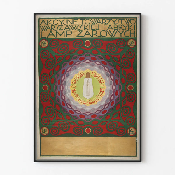 Vintage poster wall decoration made in Poland - Incandescent lamp