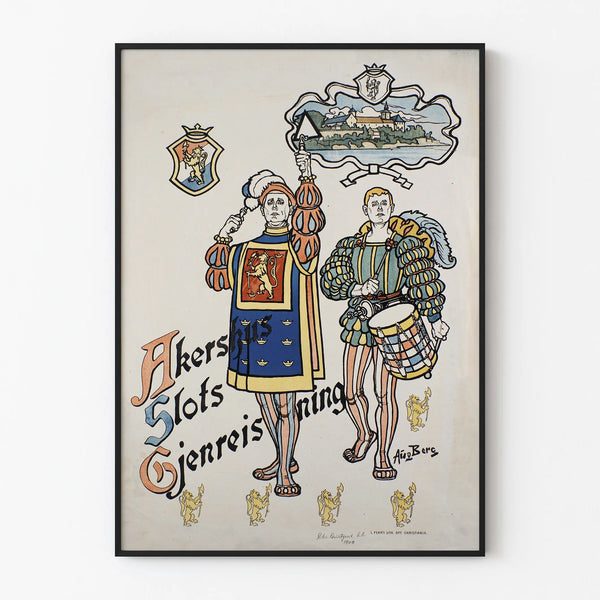 Historical Poster Akershus Slotts Gjenreisning - Vintage Wall Decoration
