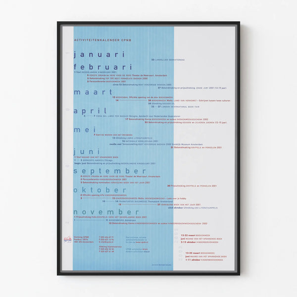CPNB Activity Calendar 2001-2003 - Decorative wall poster for interior decoration
