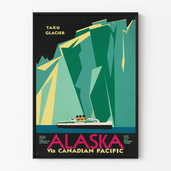 Vintage Alaska Taku Glacier Poster by Canadian Pacific