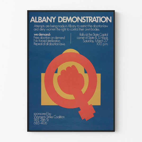 Protest poster for women's rights in Albany