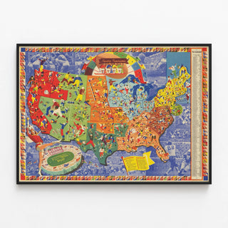 American Football Map Poster by Albert Richard — framed artwork on a wall