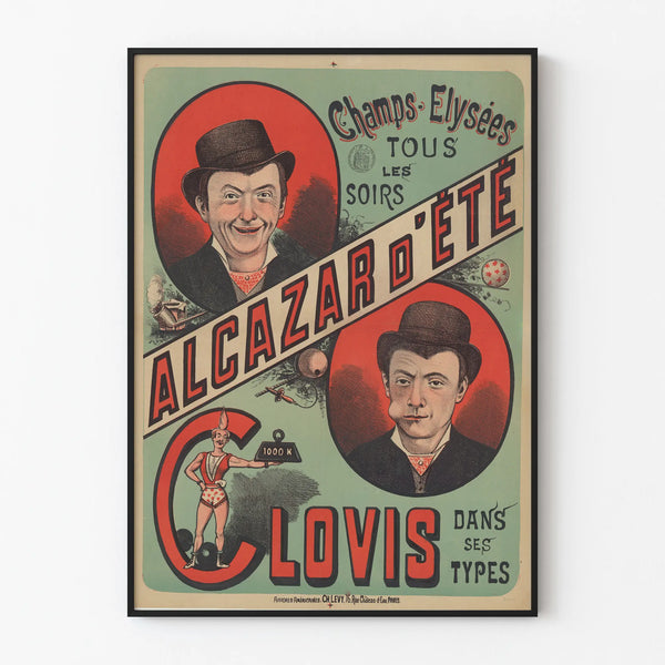 Vintage poster of Alcazar d'Été Champs-Élysées with Clovis