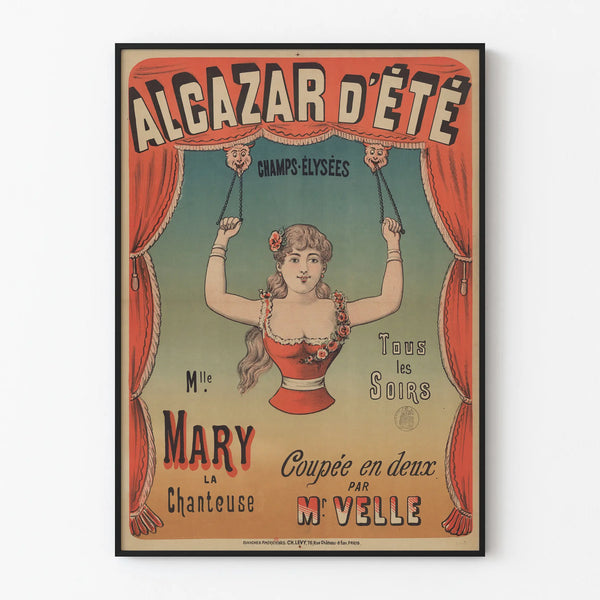 Vintage poster of Alcazar d'Été on the Champs-Élysées by Mlle Mary