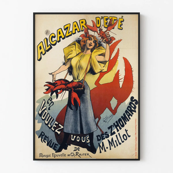 Vintage poster of Alcazar summer revue Want some lobsters