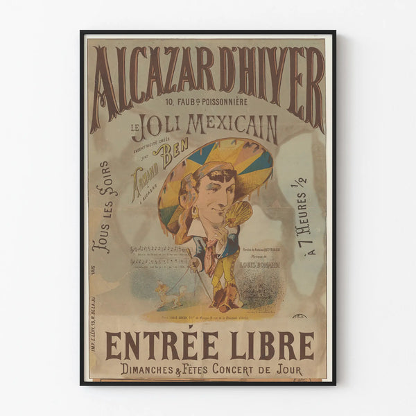 Vintage poster of Alcazar d'Hiver Le Joli Mexicain