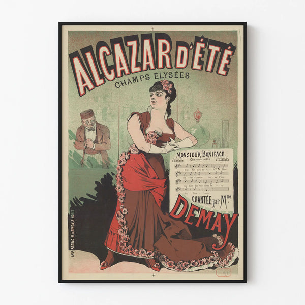 Vintage Summer Alcazar Poster - Music and French Song Decor