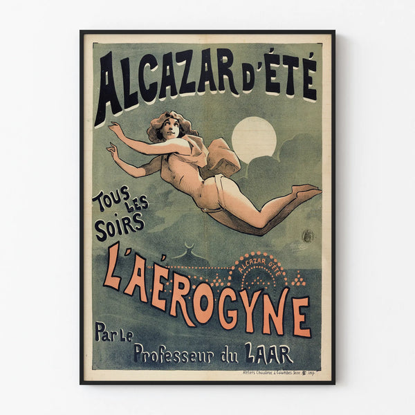 Vintage Summer Alcazar Poster - L'Aérogyné by Professor du Laar