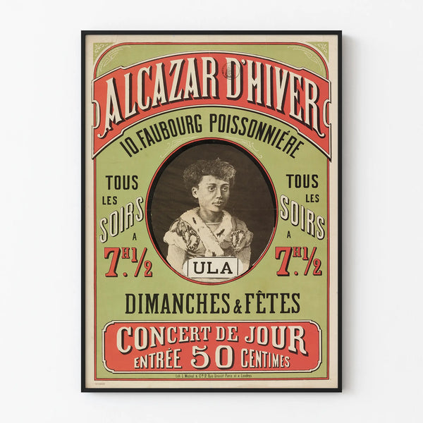 Vintage poster of Alcazar d'Hiver Faubourg Poissonnière