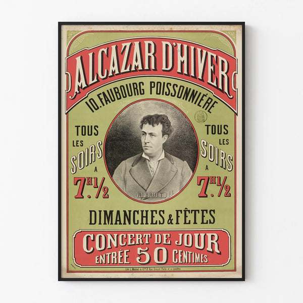 Vintage Poster Alcazar d'Hiver 10 Faubourg Poissonnière Concert Evening