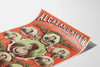 Vintage poster of Alcazar Winter Shows, Variety Performances, 10 Francs, Poissonnière